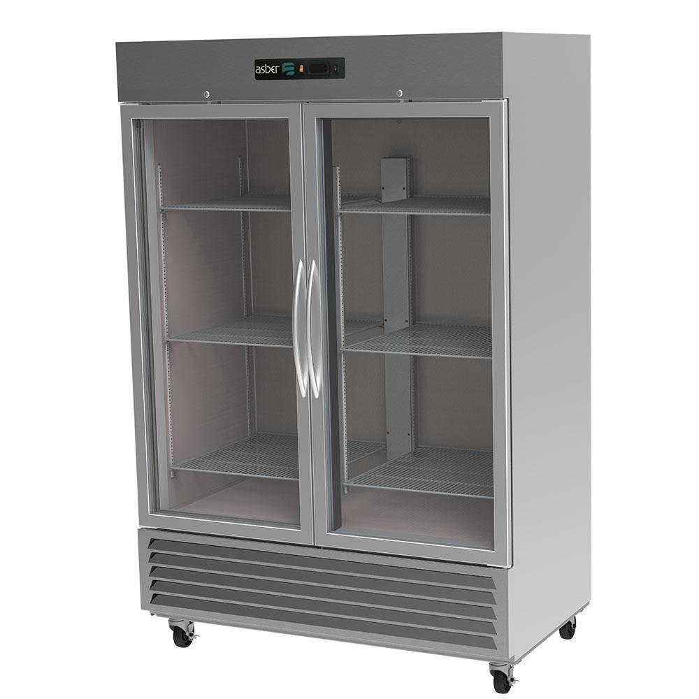 Refrigerador Vertical 2 puertas de cristal 49 pies cúbicos marca Asber modelo ARR-49-G-H HC freeshipping - Innova FoodService