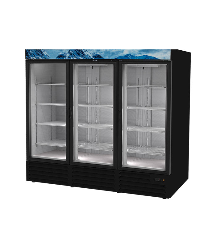 Refrigerador Vertical 3 Puertas de Cristal con display 72 Pies Cubicos marca Asber modelo ARMD-72 HC freeshipping - Innova FoodService